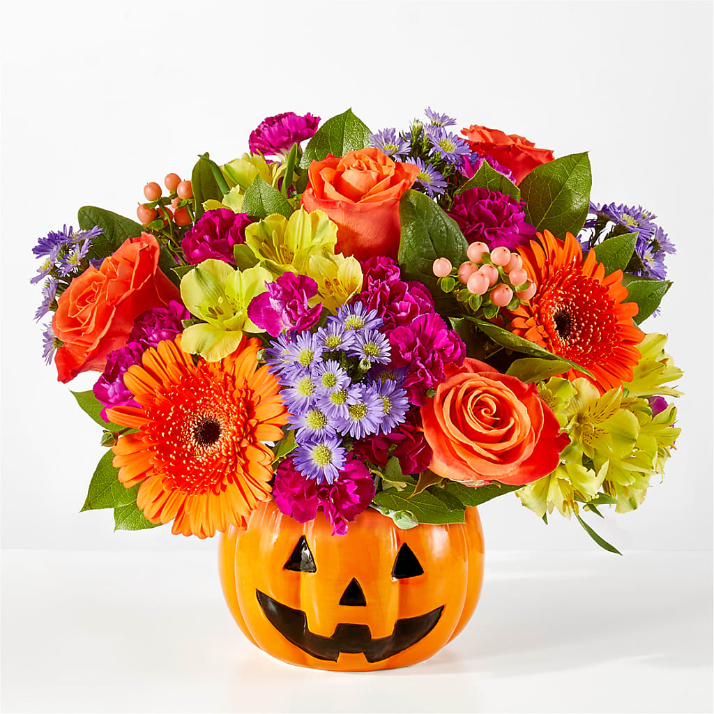 Tricks & Treats Pumpkin – Salon Diane Aubin Fleuriste Inc., Jonquiere PQ