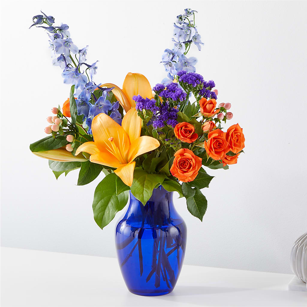 Radiant Citrus Bouquet – Salon Diane Aubin Fleuriste Inc., Jonquiere PQ