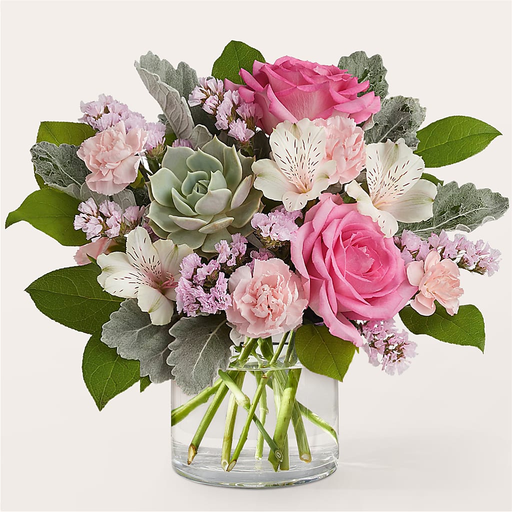 Dusty Rose Bouquet – Salon Diane Aubin Fleuriste Inc., Jonquiere PQ