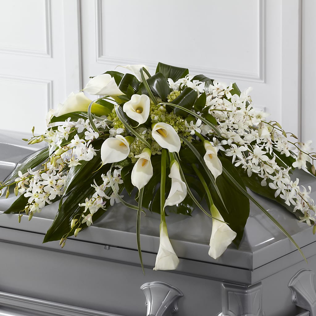 Angel Wings Casket Spray – Salon Diane Aubin Fleuriste Inc., Jonquiere PQ