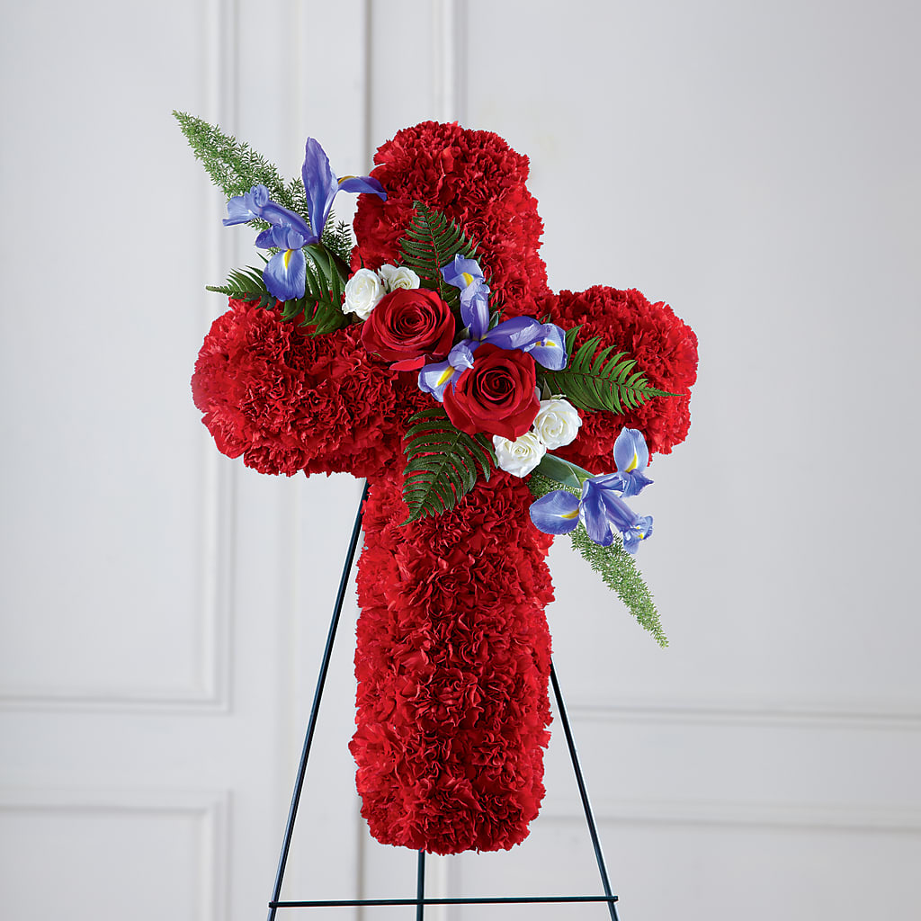 Faithful Hero Floral Cross – Salon Diane Aubin Fleuriste Inc., Jonquiere PQ