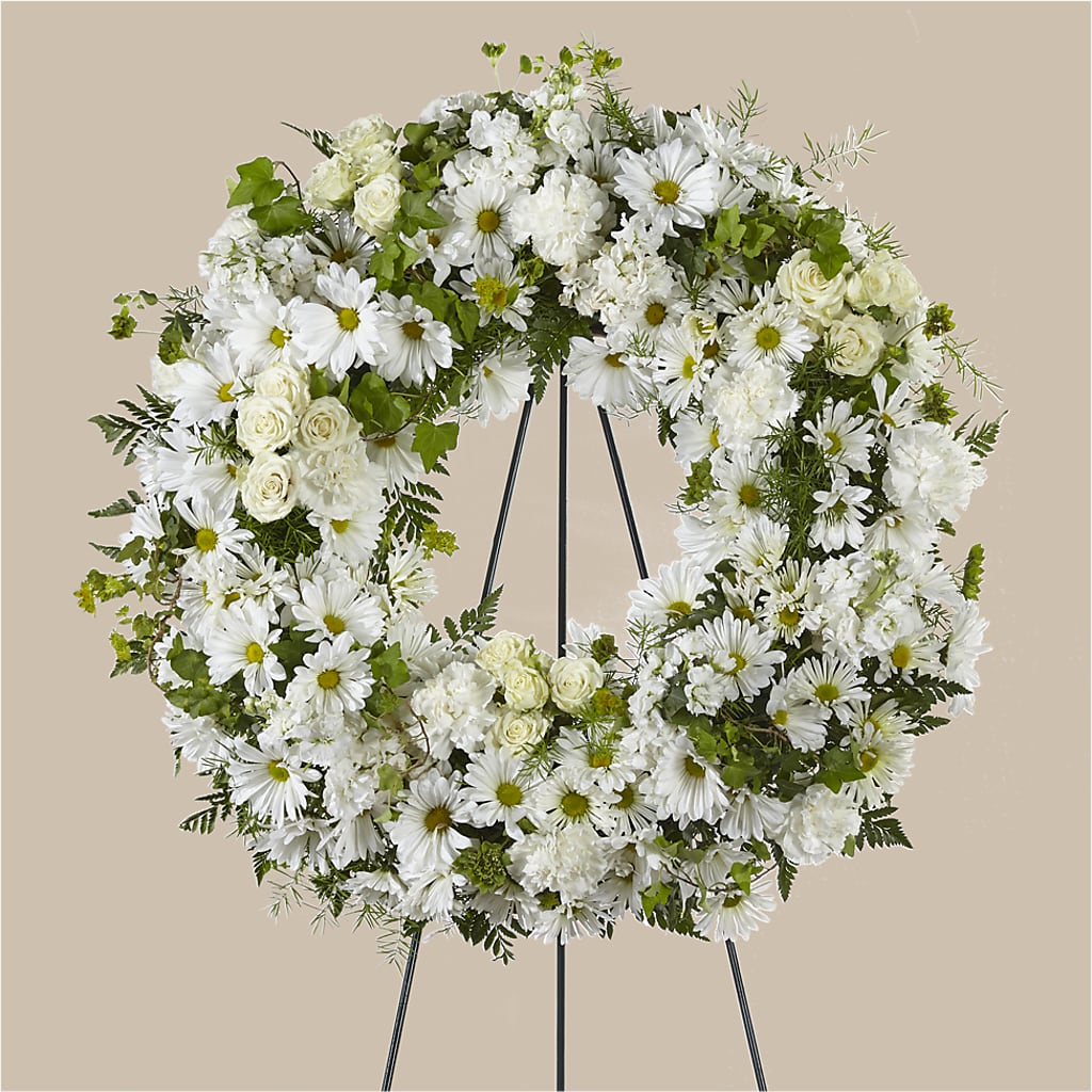 Faithful Wishes Wreath – Salon Diane Aubin Fleuriste Inc., Jonquiere PQ