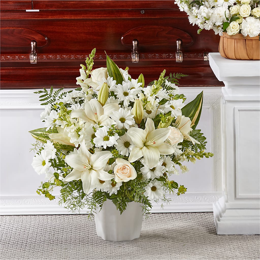 Thoughts of Tranquility Floor Basket – Salon Diane Aubin Fleuriste Inc., Jonquiere PQ