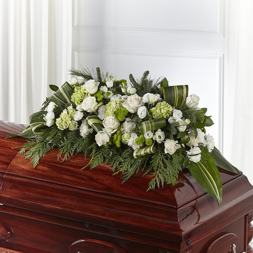 Hopeful Gesture Casket Spray – Salon Diane Aubin Fleuriste Inc., Jonquiere PQ