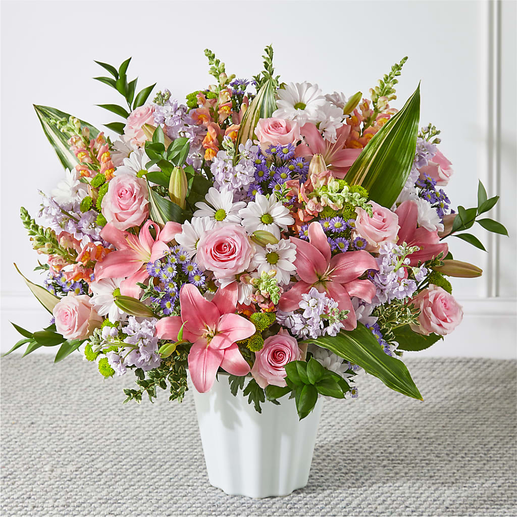 Abundant Compassion Floor Basket – Salon Diane Aubin Fleuriste Inc., Jonquiere PQ
