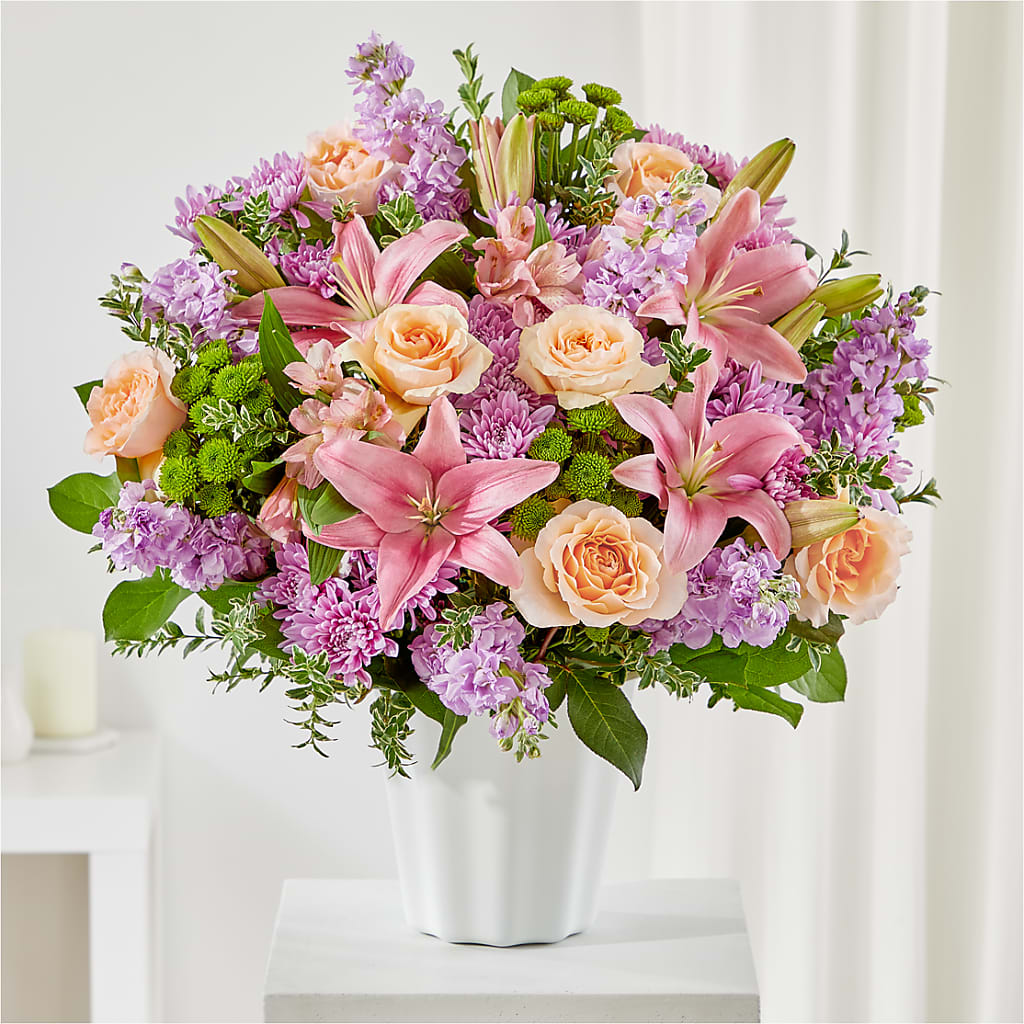 Supportive Embrace Tabletop Basket – Salon Diane Aubin Fleuriste Inc., Jonquiere PQ