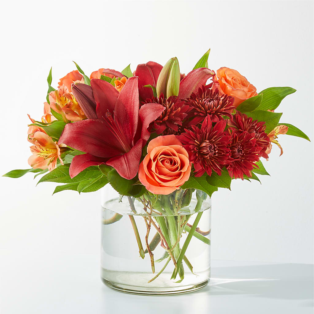 Crimson Leaves Bouquet – Salon Diane Aubin Fleuriste Inc., Jonquiere PQ