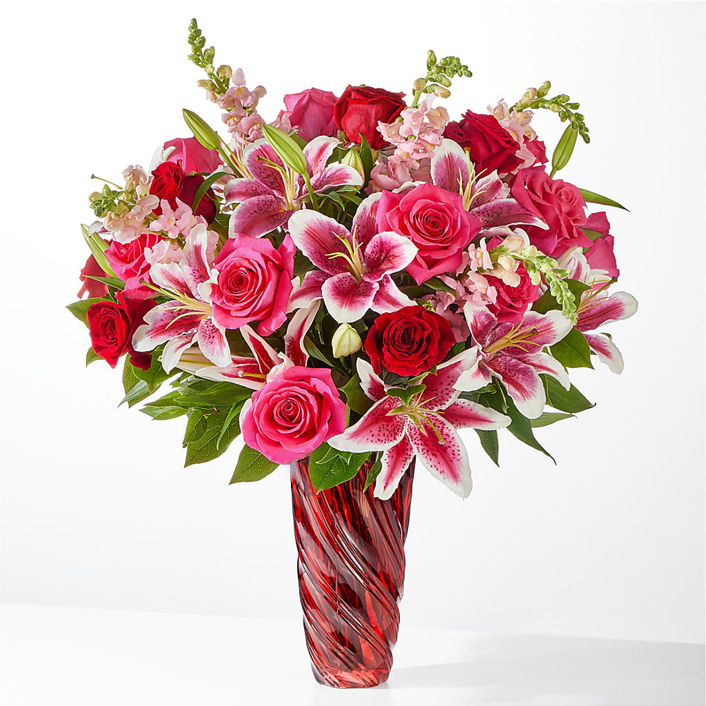 Always You Bouquet with Luxe Swirl Vase – Salon Diane Aubin Fleuriste Inc., Jonquiere PQ