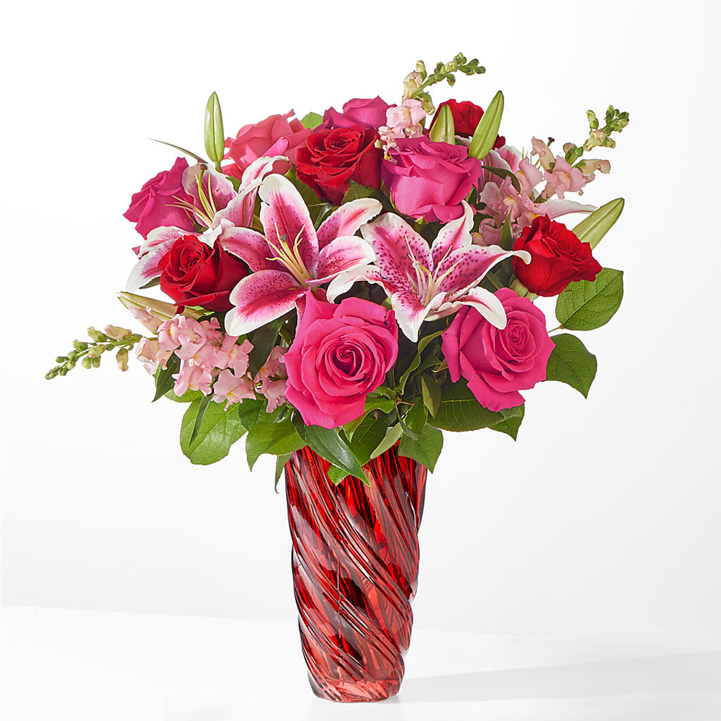 Always You Bouquet with Luxe Swirl Vase – Salon Diane Aubin Fleuriste Inc., Jonquiere PQ