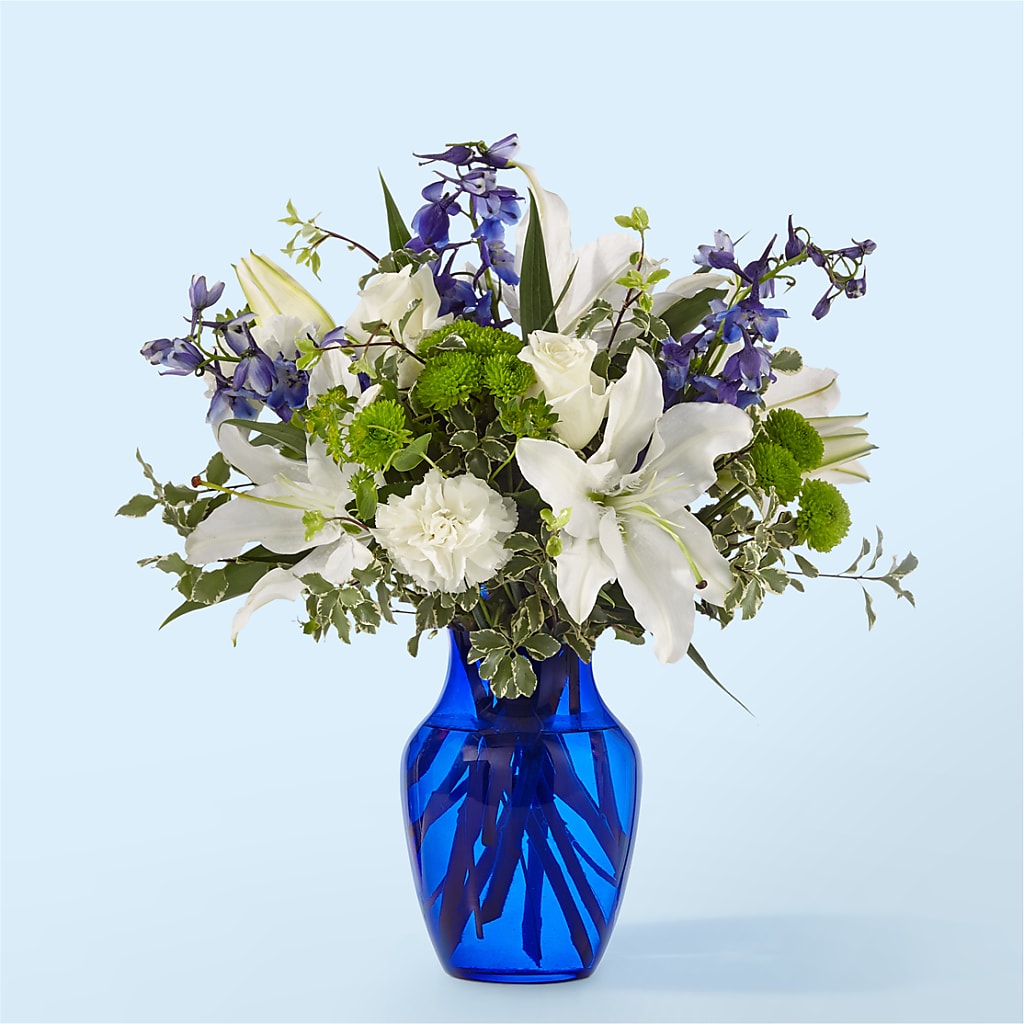 Santorini Bouquet – Salon Diane Aubin Fleuriste Inc., Jonquiere PQ