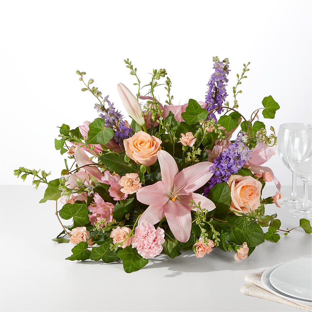 Blossom Time Centerpiece – Salon Diane Aubin Fleuriste Inc., Jonquiere PQ