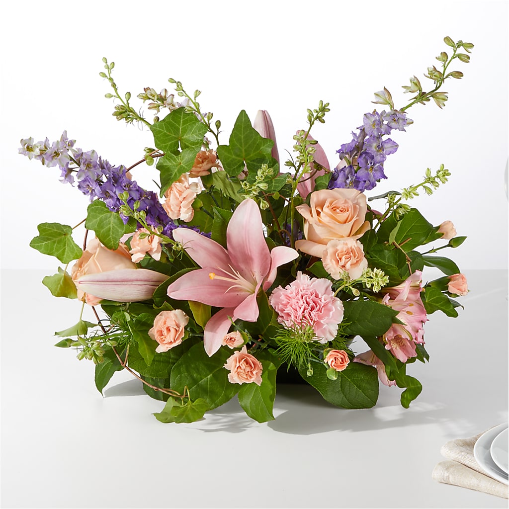 Blossom Time Centerpiece – Salon Diane Aubin Fleuriste Inc., Jonquiere PQ