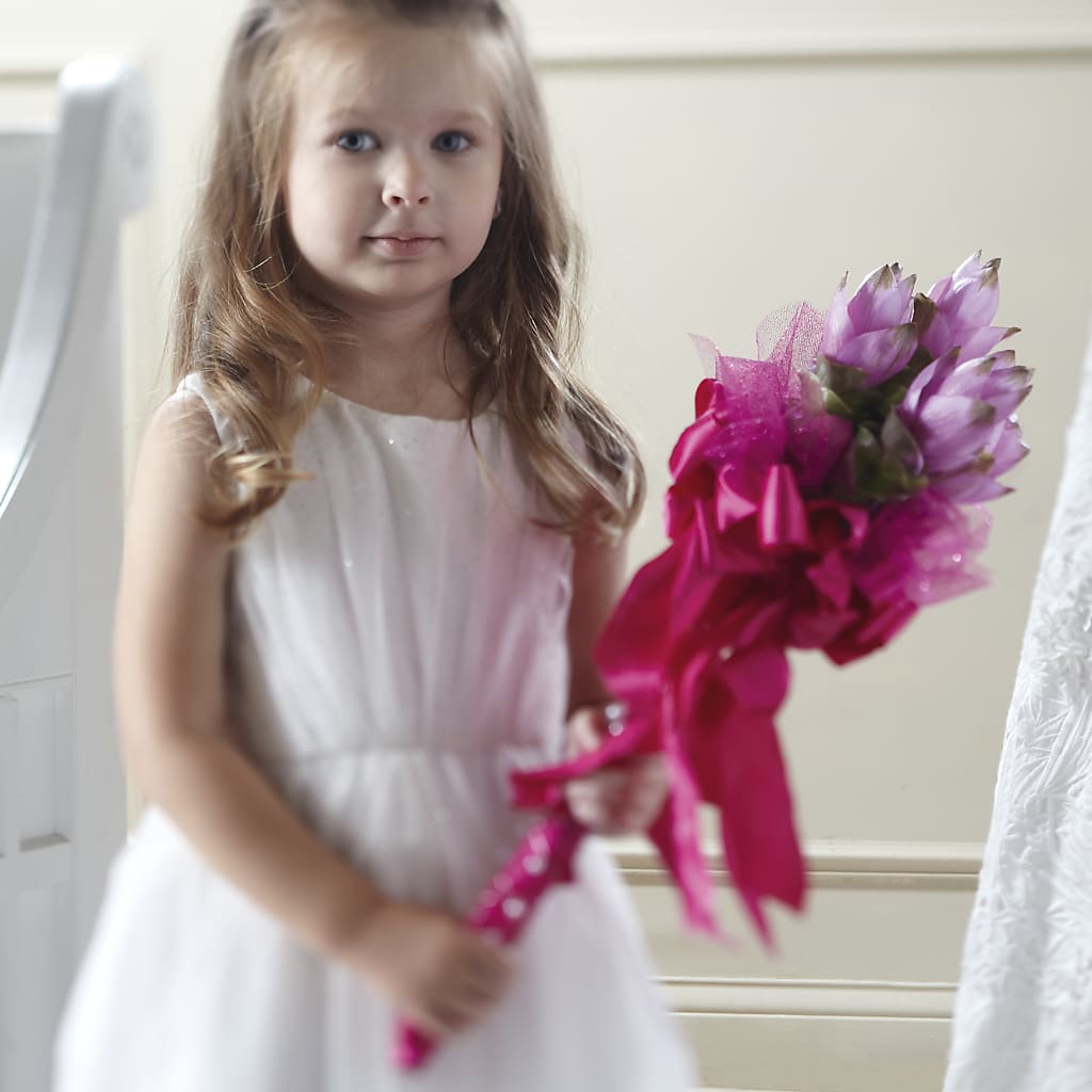 Sparkle Pink Flower Girl Bouquet – Salon Diane Aubin Fleuriste Inc., Jonquiere PQ