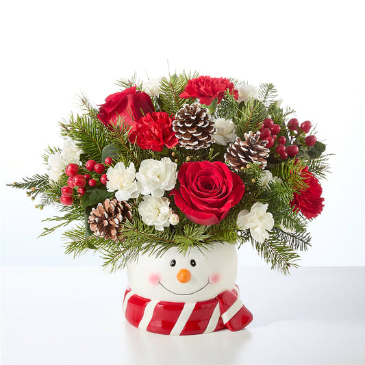 Jolly Snowman Bouquet –  Salon Diane Aubin Fleuriste Inc., Jonquiere PQ