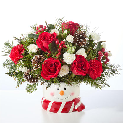 Jolly Snowman Bouquet –  Salon Diane Aubin Fleuriste Inc., Jonquiere PQ