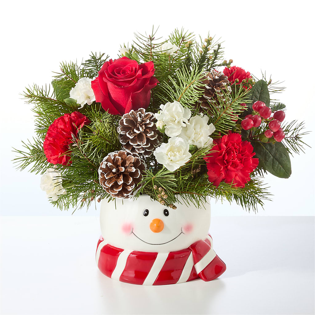 Jolly Snowman Bouquet –  Salon Diane Aubin Fleuriste Inc., Jonquiere PQ