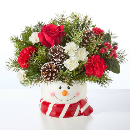Jolly Snowman Bouquet –  Salon Diane Aubin Fleuriste Inc., Jonquiere PQ