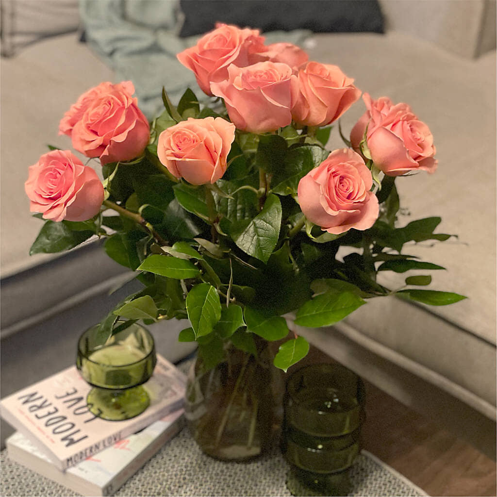 Long Stem Pink Rose Bouquet –  Salon Diane Aubin Fleuriste Inc., Jonquiere PQ