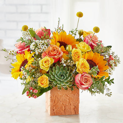 Sunflower Season Bouquet –  Salon Diane Aubin Fleuriste Inc., Jonquiere PQ