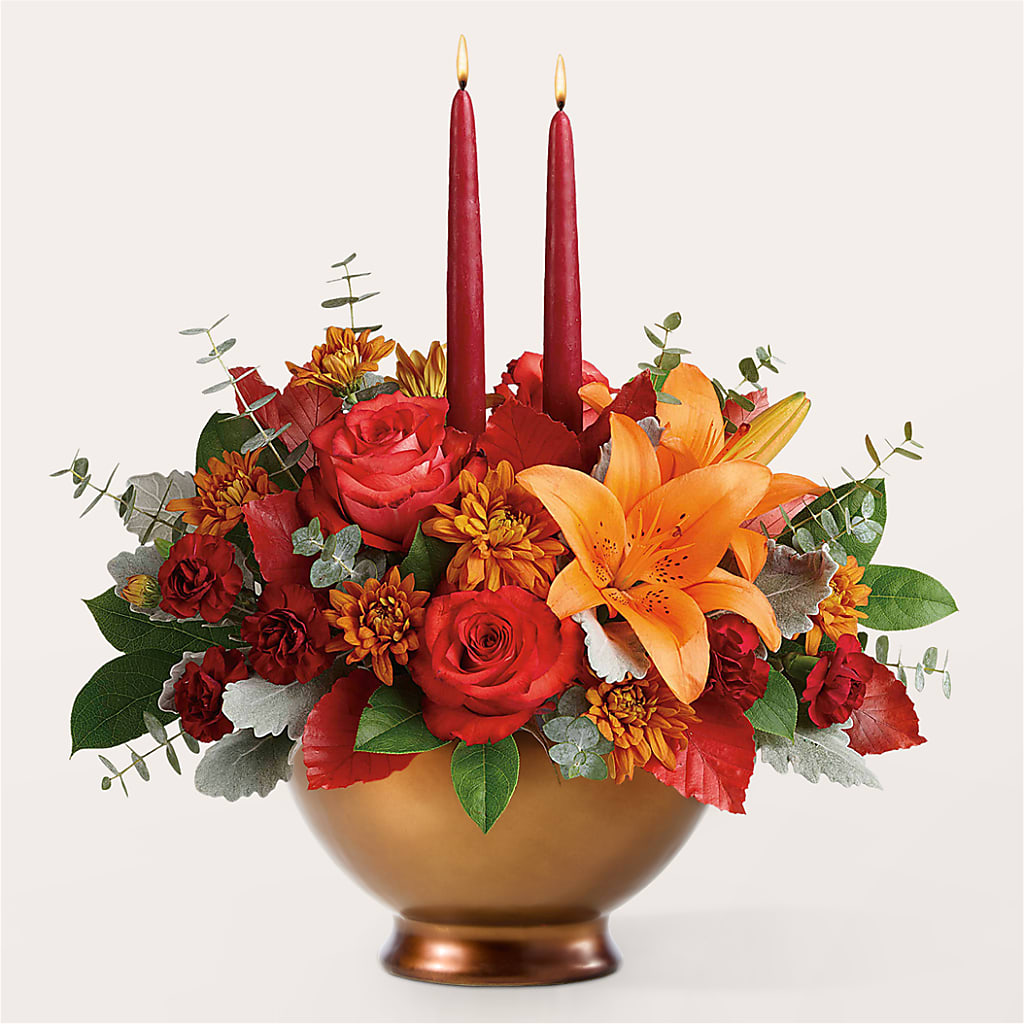 Fruits of Fall Centerpiece –  Salon Diane Aubin Fleuriste Inc., Jonquiere PQ
