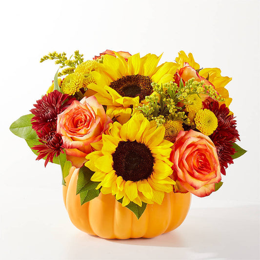 Golden Gourd Pumpkin Bouquet –  Salon Diane Aubin Fleuriste Inc., Jonquiere PQ