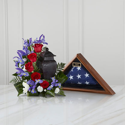 Patriotic Tribute Arrangement –  Salon Diane Aubin Fleuriste Inc., Jonquiere PQ