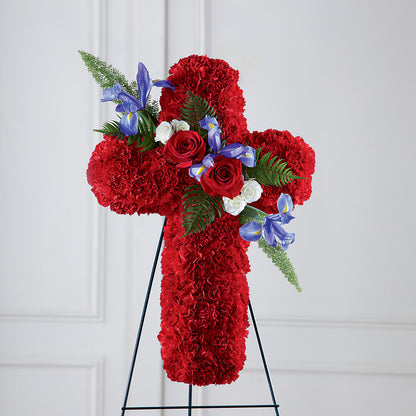 Faithful Hero Floral Cross –  Salon Diane Aubin Fleuriste Inc., Jonquiere PQ