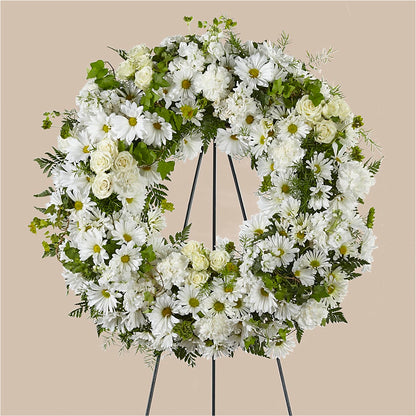Faithful Wishes Wreath –  Salon Diane Aubin Fleuriste Inc., Jonquiere PQ