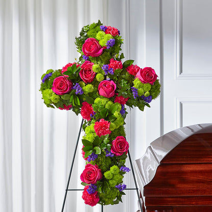 Tribute Rose Floral Cross –  Salon Diane Aubin Fleuriste Inc., Jonquiere PQ