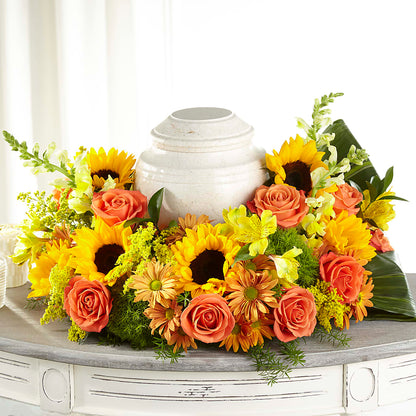 Faithful Sunflower Cremation Adornment –  Salon Diane Aubin Fleuriste Inc., Jonquiere PQ
