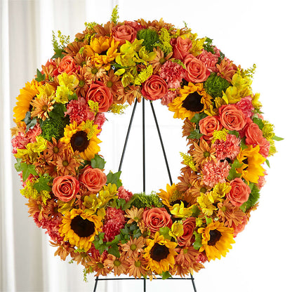 Autumnal Memories Wreath (Standard) –  Salon Diane Aubin Fleuriste Inc., Jonquiere PQ