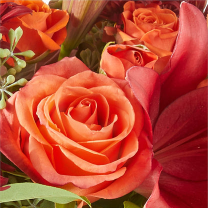 Crimson Leaves Bouquet –  Salon Diane Aubin Fleuriste Inc., Jonquiere PQ