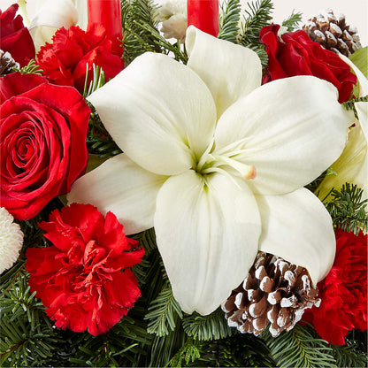 Seasonal Festivities Centerpiece –  Salon Diane Aubin Fleuriste Inc., Jonquiere PQ