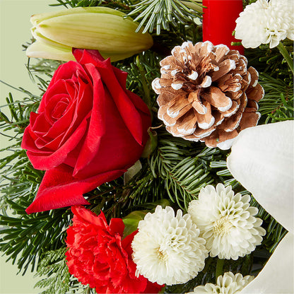 Seasonal Festivities Centerpiece –  Salon Diane Aubin Fleuriste Inc., Jonquiere PQ