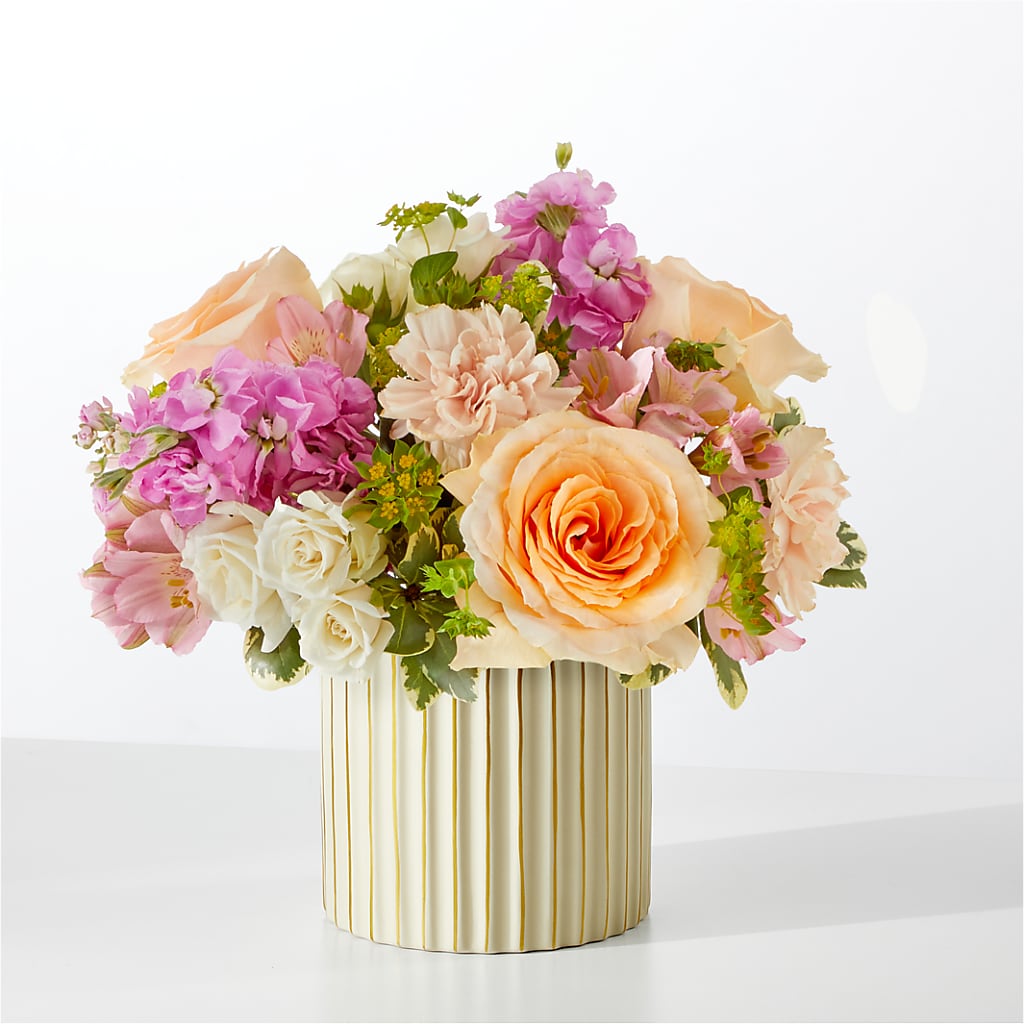 Paradise Bouquet with Ivory Vase –  Salon Diane Aubin Fleuriste Inc., Jonquiere PQ