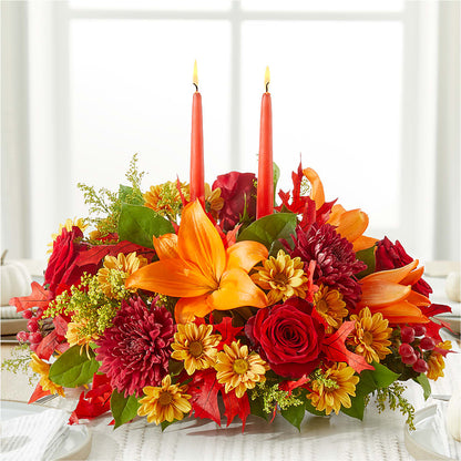 Autumn's Embrace Centerpiece –  Salon Diane Aubin Fleuriste Inc., Jonquiere PQ