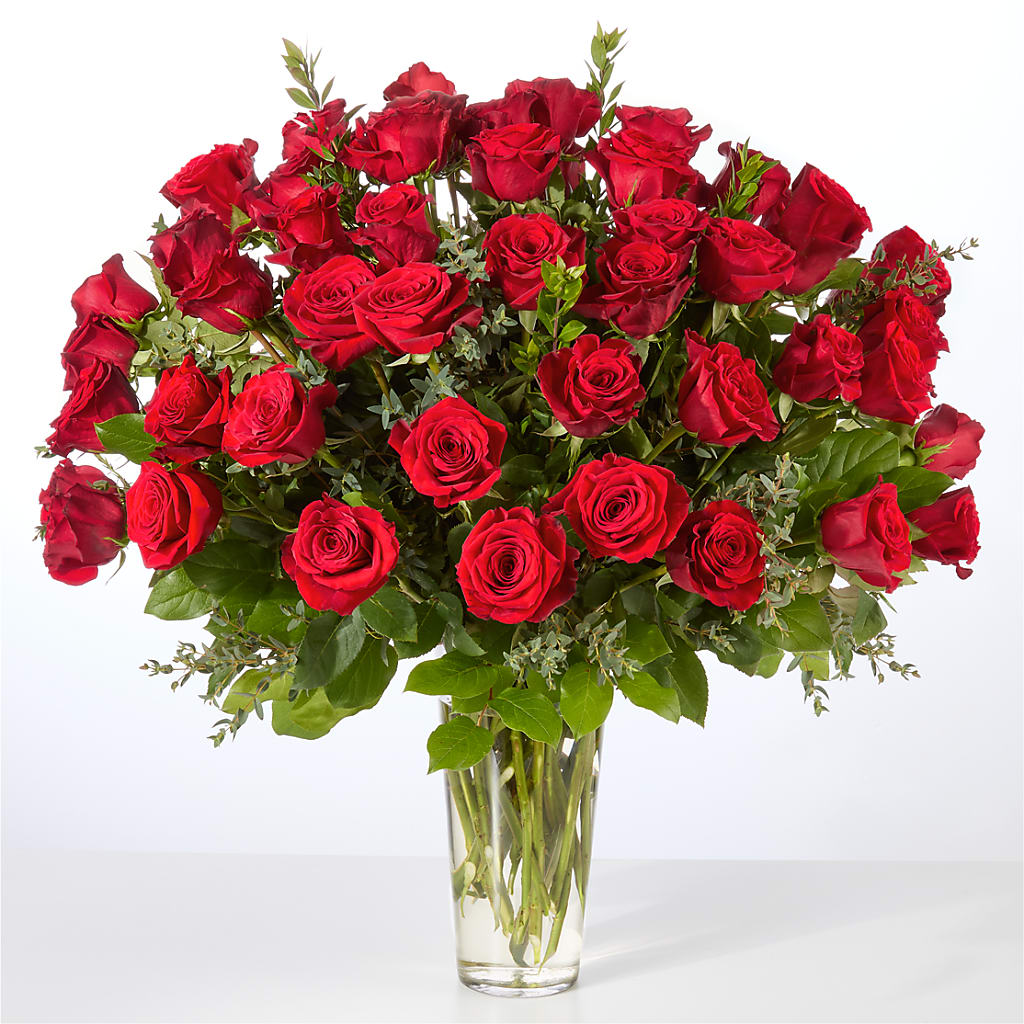 Forever Yours Fifty Stem Red Rose Bouquet –  Salon Diane Aubin Fleuriste Inc., Jonquiere PQ