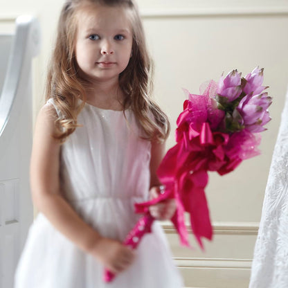 Sparkle Pink Flower Girl Bouquet –  Salon Diane Aubin Fleuriste Inc., Jonquiere PQ